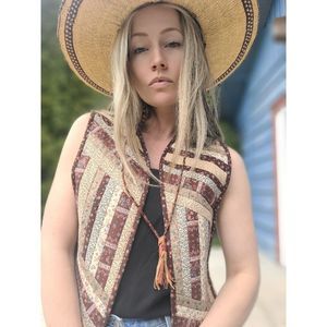 The Hester Handmade Quilted Cotton Vest Cottagecore Rustic Sz M